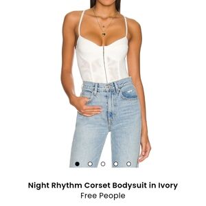 Free People Cream Sleeveless Bustier Bodysuit